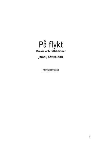 På flykt - Praxis och reflektioner.