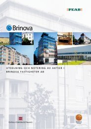 utdelning och notering av aktier i brinova fastigheter ab - Peab