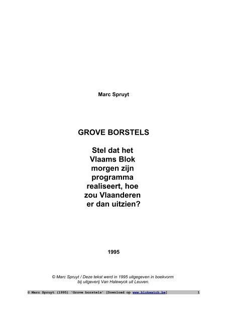 Grove Borstels - Blokwatch