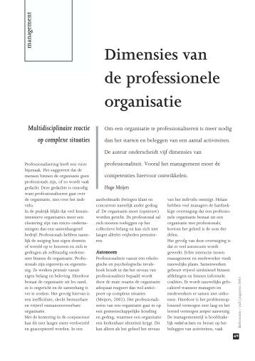 Dimensies van professionalisering - Contraview