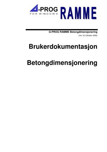 Brukerdokumentasjon Betongdimensjonering - Norconsult