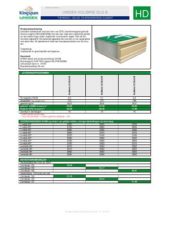 Unidek Kolibrie DLG B 01042011x - Kingspan Unidek