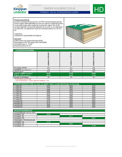 Unidek Kolibrie DLG B 01042011x - Kingspan Unidek