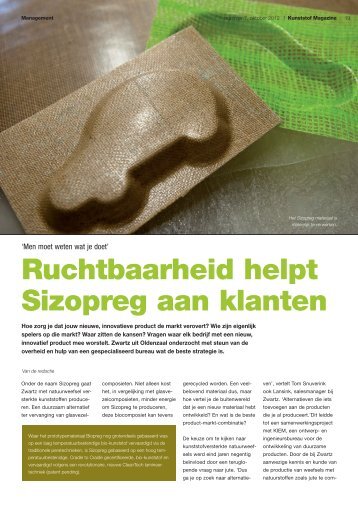 Sizopreg in Kunststof Magazine - S.I. Zwartz BV