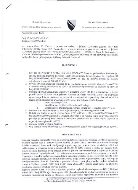 BOS Koplast.pdf - Uprava za indirektno/neizravno oporezivanje BiH