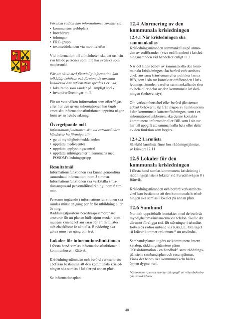 Räddningstjänsten, handlingsprogram 2012 - Rättvik