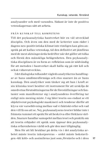 Psykoterapeutens och psykoanalytikerns praktiska kunskap