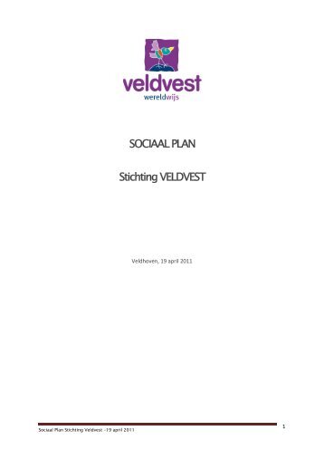 SOCIAAL PLAN Stichting VELDVEST