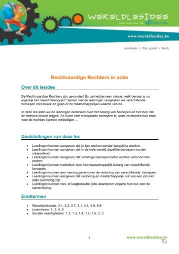 Download de lesvoorbereiding - Wereldlesidee