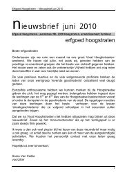 nieuwsbrief juni 2010 - vzw Erfgoed Hoogstraten