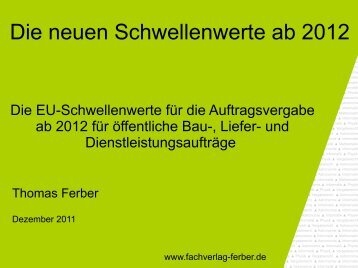 Die neuen EU-Schwellenwerte ab 2012 - Schwellenwerte im ...