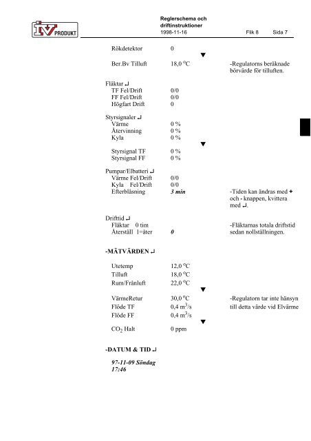 Reglerschema och driftinstruktioner ... - DocFactory