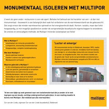 Monumentaal isoleren met Multipor (pdf) - Xella
