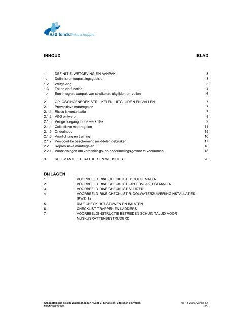 Deel 3. Struikelen, Uitglijden en Vallen. - A&O-fonds Waterschappen