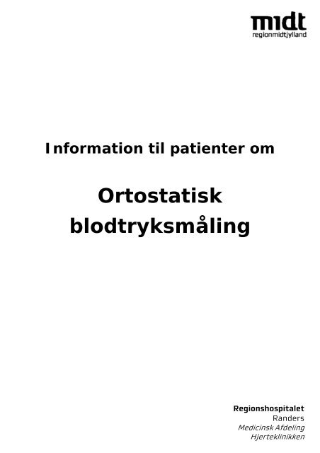 Ortostatisk blodtryksmåling - Regionshospitalet Randers