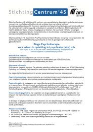 Vacature keuzestage Psychotherapie voor ... - Stichting Centrum