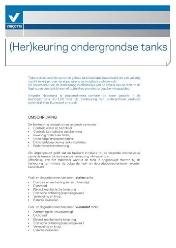 (Her)keuring ondergrondse tanks - Vincotte.com