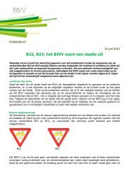 B22, B23: het BIVV voert een studie uit