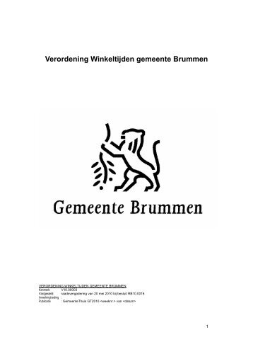 Verordening Winkeltijden gemeente Brummen