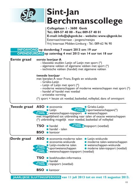 brochure studieaanbod 2013-2014 - Scholengemeenschap SINT ...