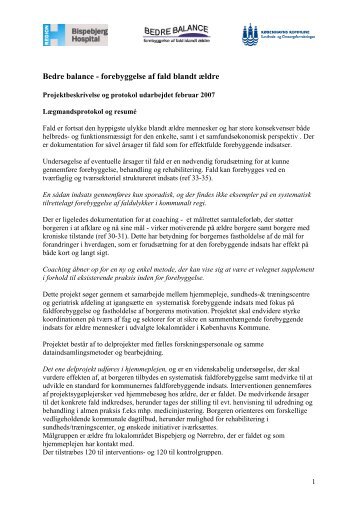 Bedre balance - forebyggelse af fald blandt ældre - Bispebjerg ...