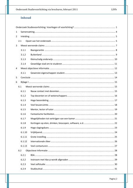 Onderzoek Studievoorlichting: Voorliegen of voorlichting? - Univers