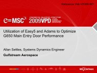 Utilization of Easy5 and Adams to Optimize G650 ... - MSC Software