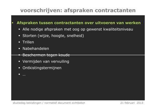 Belgisch normatief document ZICHTBETON stand van ... - Betonica