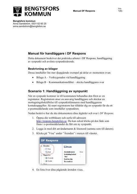 Användarmanual för DF Respons - Bengtsfors kommun