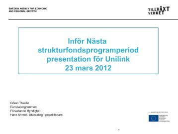 Inför nästa programperiod - Unilink