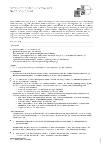 Supervisiebeoordelingsformulier EMDR Europe practitioner