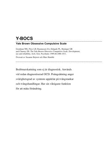 Y-BOCS (Yale Brown Obsessive Compulsive Scale) - Viss