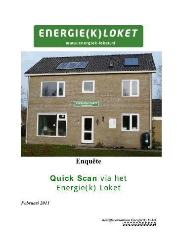Quick Scan via het Energie(k) Loket
