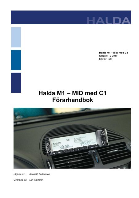 Halda M1 – MID med C1 Förarhandbok