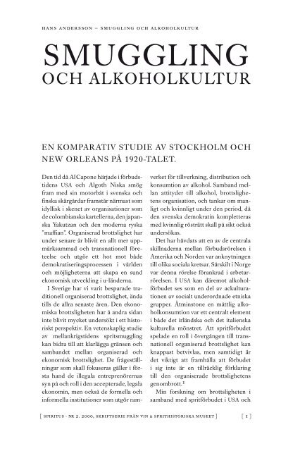 Alkohol och brott - Spritmuseum