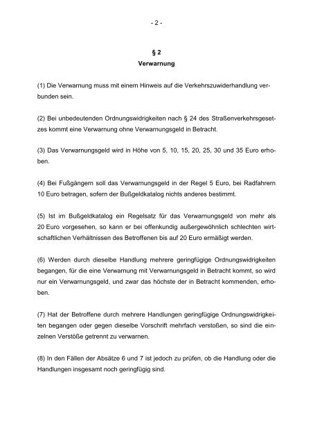 Bußgeldkatalog-Verordnung - BKatV (pdf)