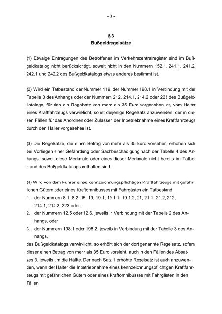 Bußgeldkatalog-Verordnung - BKatV (pdf)