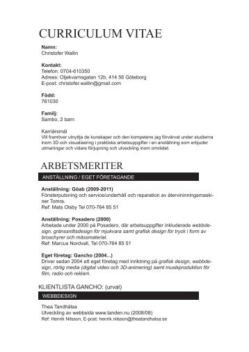 Ladda ner CV - Christofer Wallin