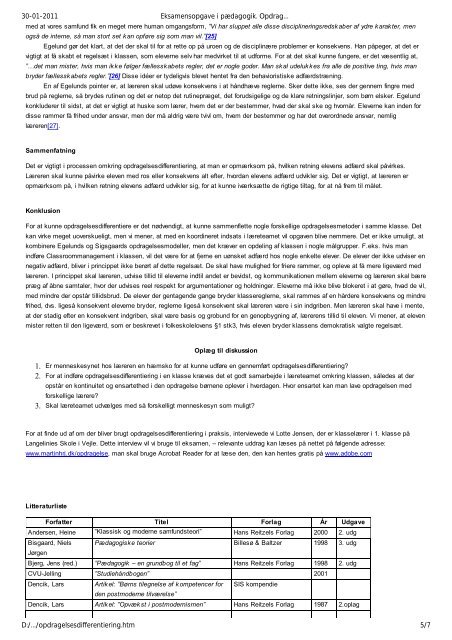 Opdragelsesdifferentiering - amhansen: Forside