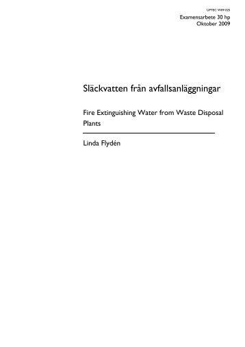Linda Flydén - Civilingenjörsprogrammet i miljö- och vattenteknik