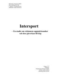 Intersport - Ekonomihögskolan - Mälardalens högskola