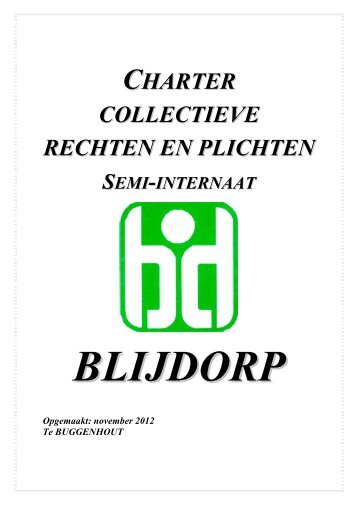 CHARTER COLLECTIEVE RECHTEN EN PLICHTEN - Blijdorp