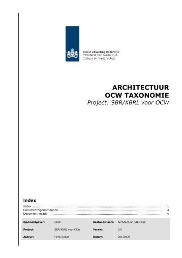 Architectuur OC&W taxonomie extensie - DUO