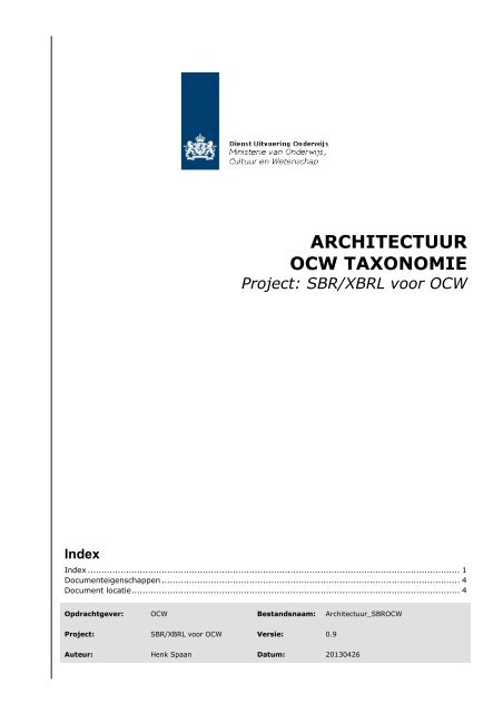 Architectuur OC&W taxonomie extensie - DUO