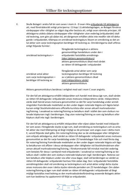 Memorandum Systematisk Kapitalförvaltning AB (publ) - AktieTorget