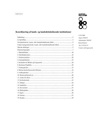 Koordinering af lands- og landsdelsdækkende ... - Viborg Kommune