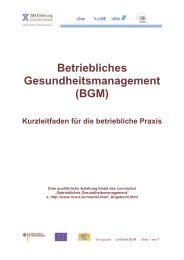 Betriebliches Gesundheitsmanagement (BGM)