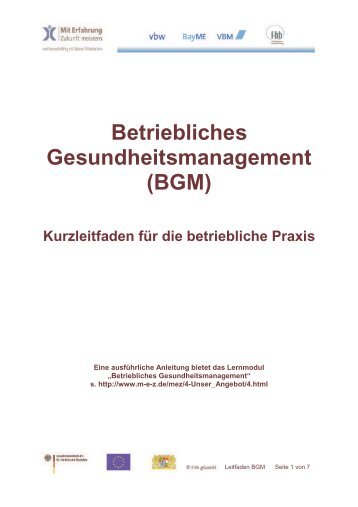 Betriebliches Gesundheitsmanagement (BGM)