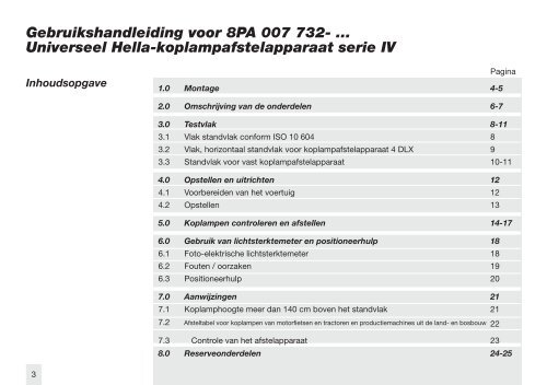 Gebruikshandleiding voor universeel Hella- koplampafstelapparaat ...