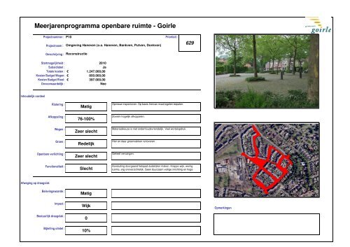 Infraplan Bijlage 2 Projectbladen prioritering 2010 - Bestuur